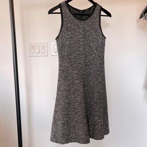 Club Monaco Textured Sleeveless Dress | Black & Grey, 0
